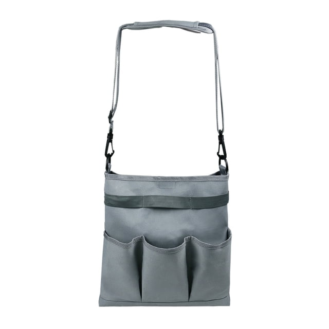 Garden Tool Bag Gardening Storage Shoulder Bag with 3 External Pockets High Capacity Interior Pocket