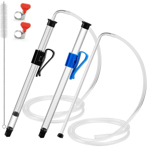 3/8" Auto Siphon 2 Pcs Racking Canes Beer Bottle Pump Hand for Gallon Jugs, Wine, Beer, Mead, or Kombucha with 5Ft Food Grade Silicone Hose Fermentation Kit Wine Making Supplies