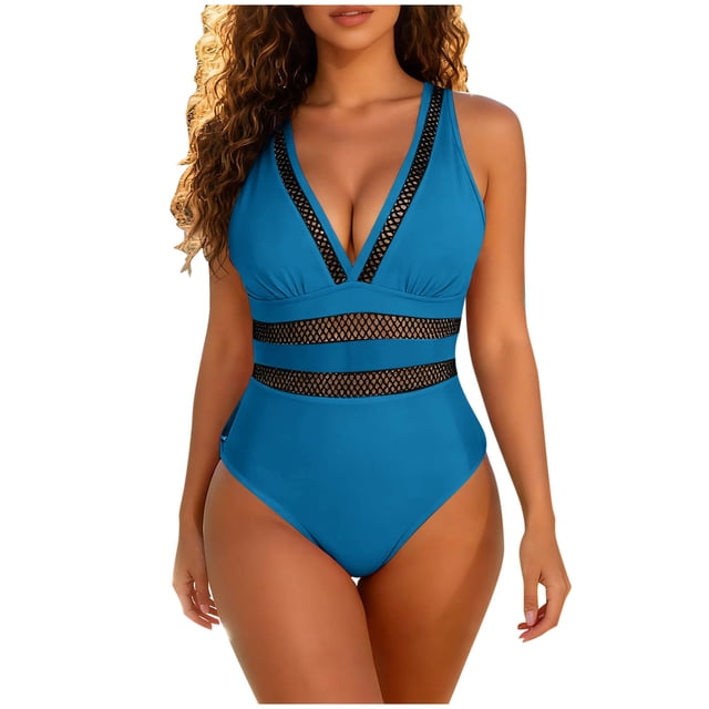 RXMEKW Swimsuit for Women One-Piece Backless with Removable Chest Pads, Solid Color Summer Bathing Suit for Swimming Pool and Beach