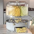 thumbnail image 4 of CNKOO Rice Storage Holder Large Capacity One Button Opening Rotating Damp-proof Anti Pest Good Sealing Division Design Grain Jar Kitchen Accessories, 4 of 12