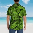 thumbnail image 4 of Bingfone Men's Short Sleeve Button Down Shirts Hawaiian Tiny Green Fern Leaves Printed Beach Shirt, 4 of 7