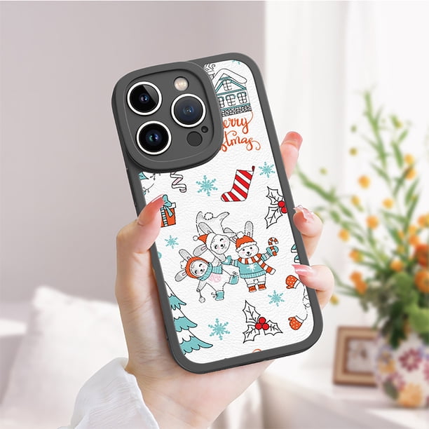 Cubierta de teléfono de goma TPU única con diseño minimalista de dibujos animados para la serie iPhone