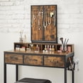 thumbnail image 3 of SONGMICS HOME Juego de Mesa de Maquillaje con Espejo Triple, Tocador con Espejo y Taburete, 3 Cajones, Escritorio de Maquillaje, Soporte para Secador, Industrial, Marrón Rústico y Negro RVT004B01, 3 of 6