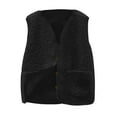 thumbnail image 2 of Nwiuh Girls' Boys Sherpa Fleece Vest Sleeveless Jacket Outwear Lightweight Solid Color Cute Jacket with Pockets (Black, 11-12 Years), 2 of 7