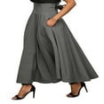 thumbnail image 2 of Jupe Longue Évasée Plissée Plissée Taille Haute Extensible Vintage Décontractée pour Femmes Noire m, 2 of 3