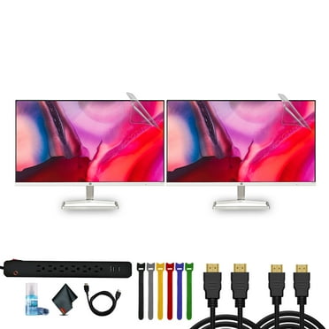 Dual HP Series 5 524SA 24-Inch FHD Monitor Bundle – IPS Display, 100Hz, 99% sRGB, 300 nits, HDMI & VGA, Eye Ease Low Blue Light – Includes 2 Monitors, 3x HDMI Cables, Surge Protector, More