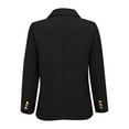 thumbnail image 6 of Breezora Women's Lapel Button Front Long Sleeve Work Coat Casual Professional Style With Pockets L Size Black, 6 of 9