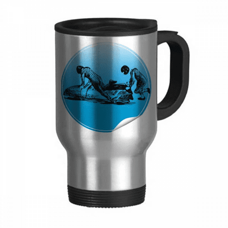 

Winter Sport Skiing Skis and Boots Illustration Travel Mug Flip Lid Stainless Steel Cup Car Tumbler Thermos