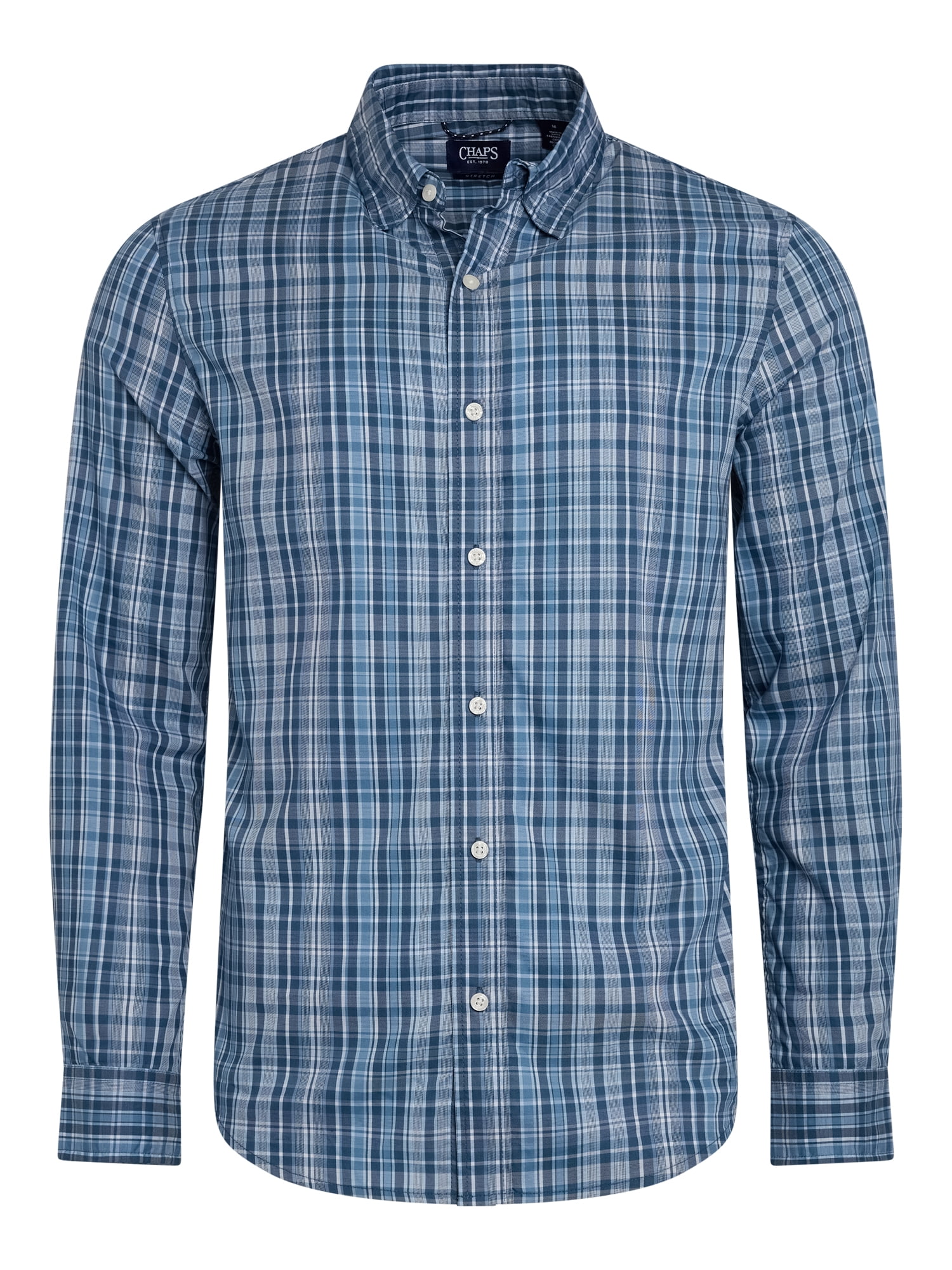 Chaps Men's & Big Men's Long Sleeve Flex Twill Yarn-Dye Woven Shirt, Sizes S-3XL