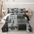 thumbnail image 2 of Manfei Adventure Camper Twin Quilt Set 2 Pieces,Jungle Bear Deer Twin Coverlet Set,Olive Gray,1 Bedspread and 1 Pillowcase, 2 of 7