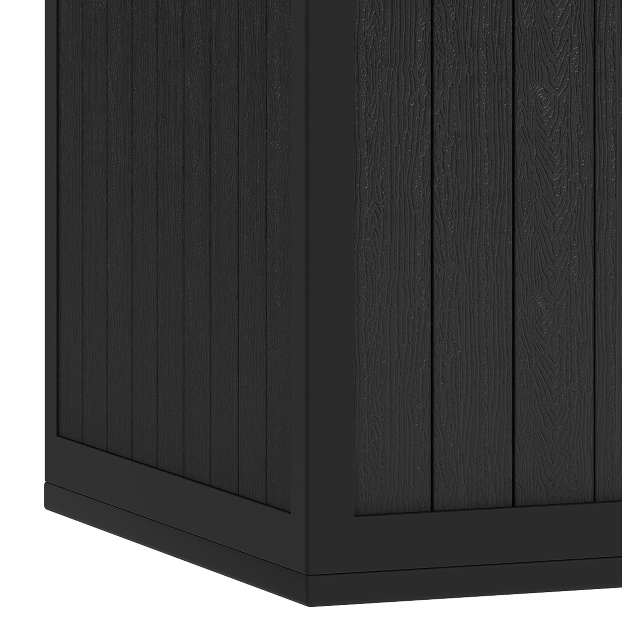 Uforic XXL 230 Gallon Large Deck Box, Outdoor Storage for Patio Cushions, Garden Tools, Flexible Divider, Waterproof, Lockable, Black