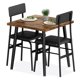 thumbnail image 2 of Conjunto de comedor pequeño para 2 personas - Mesa cuadrada de madera y metal con 2 sillas tapizadas - Diseño compacto y ahorra espacio - Ideal para cocina, comedor, apartamento o rincón de desayuno, 2 of 7