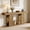Light Brown, variant on Fnova 70.87" Farmhouse Console Table for Entryway, 2-Tier Storage Long Narrow Wood Entryway Table, Easy Assembly, Black