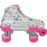 Roller Derby Women's Adjustable Roller Skates, White and Pink