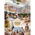 thumbnail image 6 of Pink Striped Tablecloth Rectangle Table Cloths 54x108, Waterproof Tablecloth Outdoor Table Cloth, Multicolor Grey White Horizontal Stripes Washable Table Cover for Kitchen Dinning Party, 6 of 8