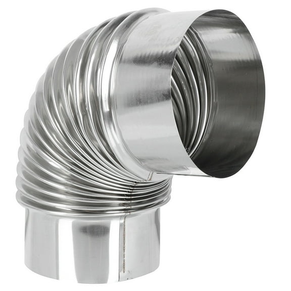 Stainless Steel Heating Stove Exhaust Pipe Firewood Elbow Chimney Flue Galvanized Flexible