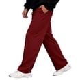 thumbnail image 4 of Mens Baggy Pants Drawstring Stretch Loose Fit Wide Leg Streetwear Pants with Pockets Red M, 4 of 7