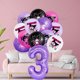 thumbnail image 4 of Juego de globos morados con números de Kuromi de Sanrio para fiestas infantiles, baby shower, aniversario, festivales, decoración de escenas fotográficas, 4 of 5