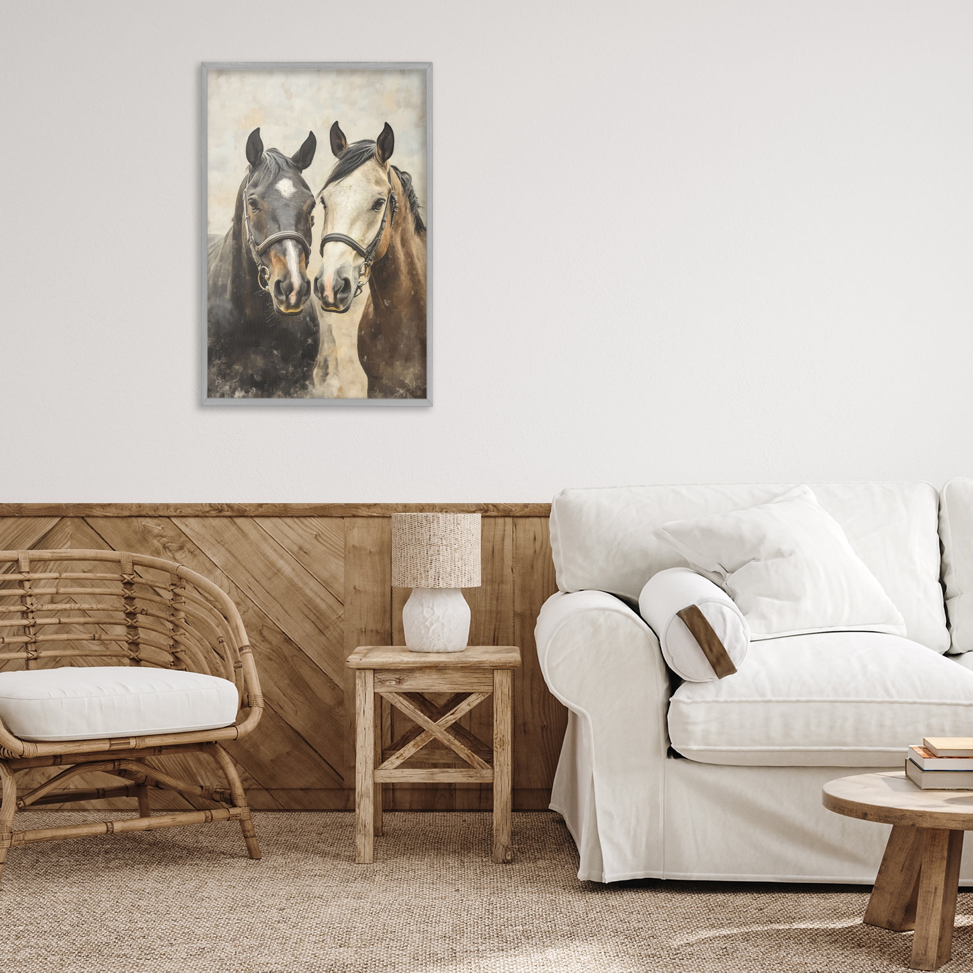 Stupell Industries Pair of Horses in Harmony Gray Framed Giclee Art, design by Creative Studio