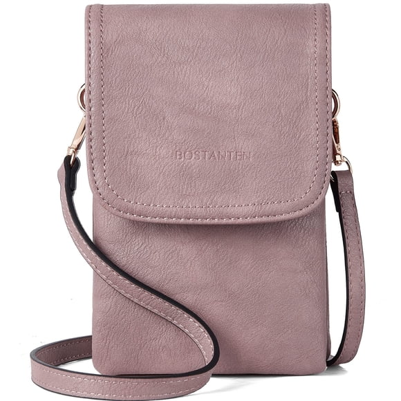 Bandolera BOSTANTEN de piel vegana pequeña, color morado lavanda