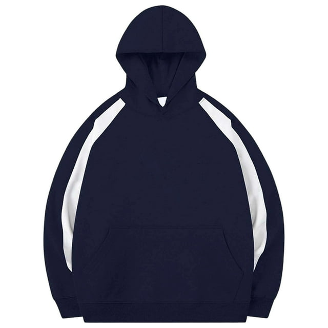 Chandail à Capuche Décontracté Mode Urbaine pour Hommes Design Contrasté Mode Confortable Coupe Ample Veste de Sport Extérieure