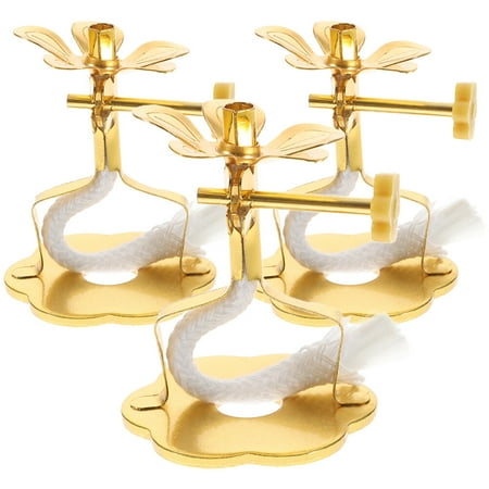 

3pcs Butter Lamp Wick Holders Wick Lamp With Stand Temple Wick Holder Buddha Supplies