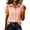 Orange, variant on Women's Gingham Check Collared Button Down Puff Short Sleeve with Pocket Casual Shirts for Women Summer Everyday & Office Wear