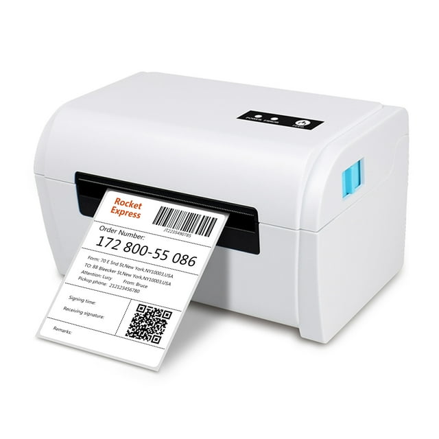 Thermal Label Printer High Speed Shipping Label Printer USB BT Connection Support 40-110mm Paper Width Compatible with Windows for Supermarket Store Restaurant Logistic