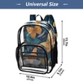 thumbnail image 4 of PVC Transparent Backpacks Clear Backpack for Travel and Outings Teal and Orange Butterflies, 4 of 7