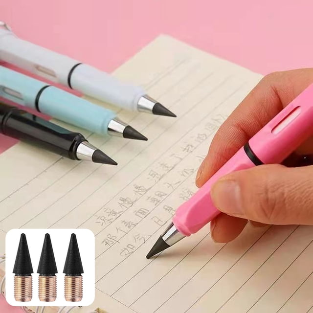 YAOMOBB Pencil Head 50Pcs Infinite Graphite Inkless Pencil Replaceable Refill Everlasting Writing Drawing Tool with Long Lasting Nib