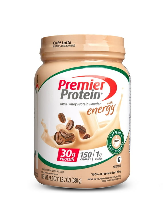 Premier Protein 100% Whey Protein Powder, Caf Latte, 30g Protein, 23.9 oz, 1.5lb