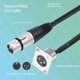 thumbnail image 2 of Cable XLR Tipo D (Paquete de 2), Conector Pasante, Macho A Hembra para Caja Escenario Premium, Panel Conexión y Montaje en Panel., 2 of 8