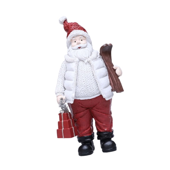 PatungKu Christmas Santa Clauses Figurine,Resin Santa Clauses Statues Christmas Holiday Decoration Ornament for Table Centerpieces