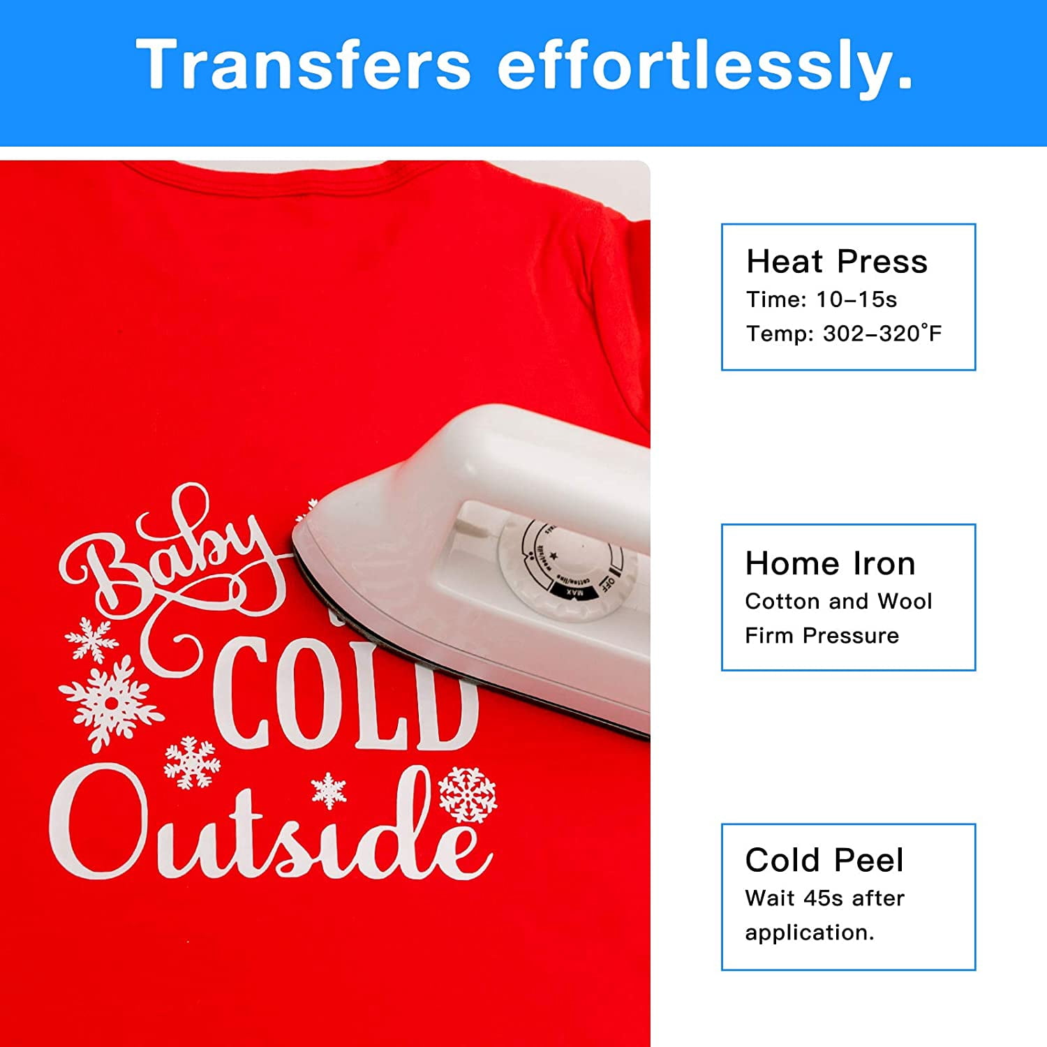 White Heat Transfer Vinyl HTV Roll 12" x 50FT - White Iron on Vinyl Roll for Silhouette - Easy to Cut & Weed White HTV Vinyl Roll
