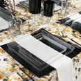 thumbnail image 2 of EcoQuality 7.75" inch Disposable Square Translucent Clear Plastic Plates with Gold Rim, China Like Party Plates, Heavy Duty Dessert Plate, Salads, Weddings, Baby Showers, Catering, Non Toxic (70), 2 of 4
