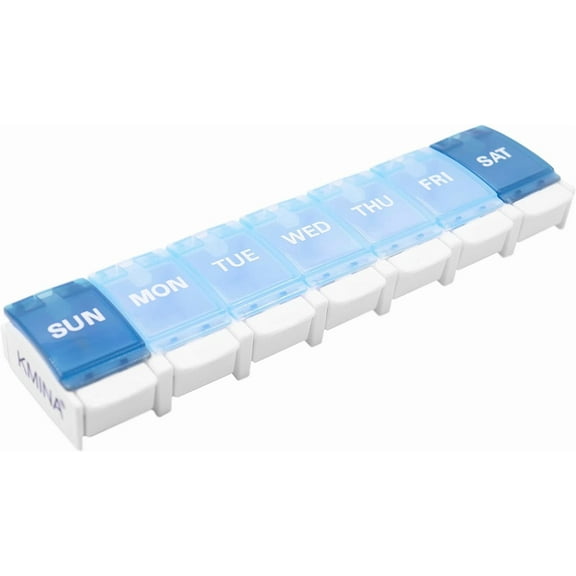 KMINA - Pill Boxes 7 Day 1 Time a Day, Weekly Pill Organiser