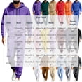 thumbnail image 2 of WIZUTIZ Men's Casual Set Solid Color Long Sleeve Pullover Hoodie Top Elastic Waist Drawstring Zipper Pocket Pants Two-Piece Outfit Polyester Breathable for Home Daily All-Season Wear, 2 of 4