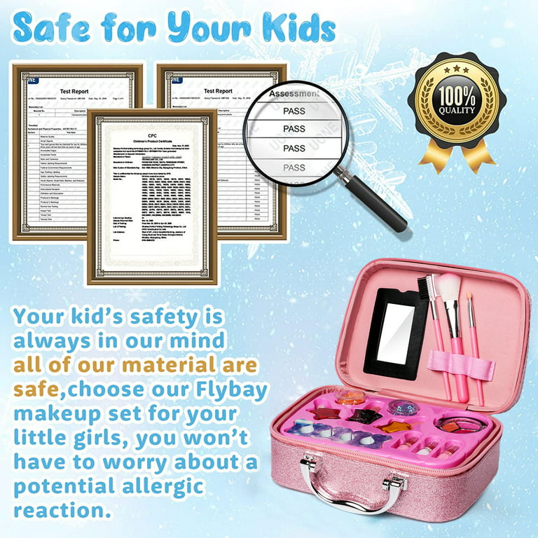 Hot Bee Kids Makeup Kit for Girls, Washable Makeup Kit Christmas Toys for  Little Girls Child Pretend Play Makeup for 4 5 6 7 Years Old Birthday Gifts
