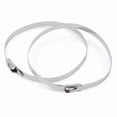 thumbnail image 1 of Design Engineering Exhaust System Wrap Clamp 10201 Locking Ties; 8 Inch Length; 100 Pound Tensile Strength; Withstands Up To 2500 Degree Fahrenheit; Stainless Steel; Buckle Locking End; Set Of 8, 1 of 2