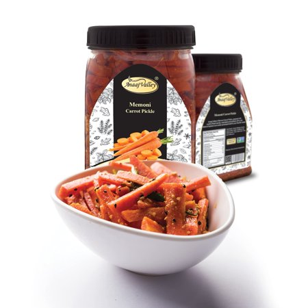 ANAAJ VALLEY Carrot Pickle – 650g Spicy Carrot Achar – Seasoning Carrot Pickle – Rich Blend of Spices – Adds Taste and Flavor in Food – All Natural – Fresh & Delicious – Non-GMO – Pack of 5