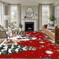 thumbnail image 3 of Christmas Snowman Area&nbsp;Rug 5x7ft Squirrel Cat Xmas Tree Ball Red Winter Non-Slip&nbsp;Washable Square&nbsp;Rugs Soft Felt Indoor Floor Mat for Bedroom Kitchen Living Room Bathroom, 3 of 9