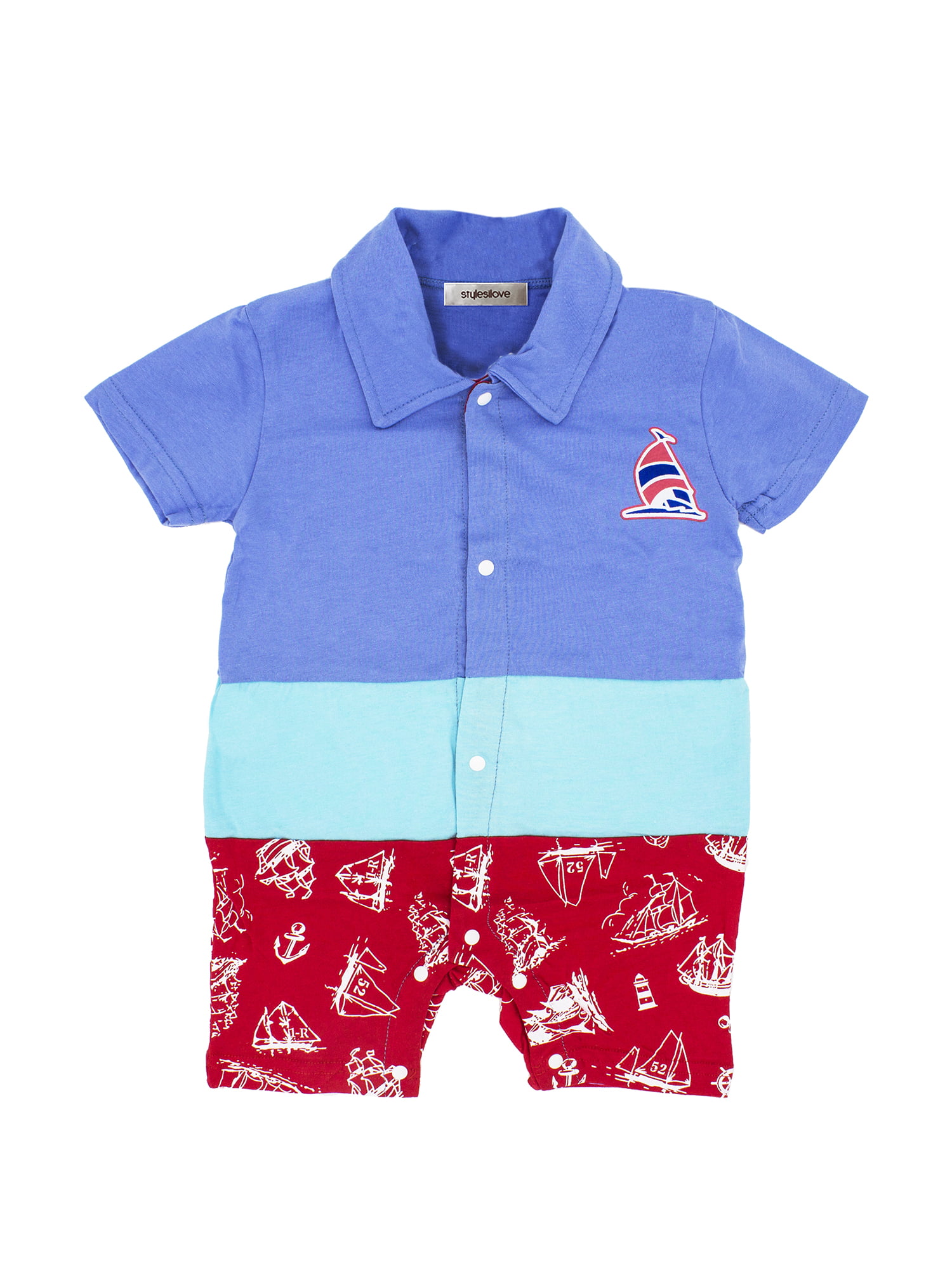 StylesILove Handsome Boat Baby Boy Romper Onesie, 2 Colors (18-24 Months,  Blue) - Walmart.com