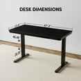 thumbnail image 2 of DESINO 48" Electric Standing Desk with Drawers, Whole-Piece Glass Adjustable Height Desk, One-Piece Adjustable Sit Stand Desk with USB Charge Ports, Black, 2 of 8