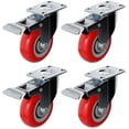 thumbnail image 1 of Caster Wheels Online Best Service, poliuretano rojo de 4 pulgadas, 1 of 6