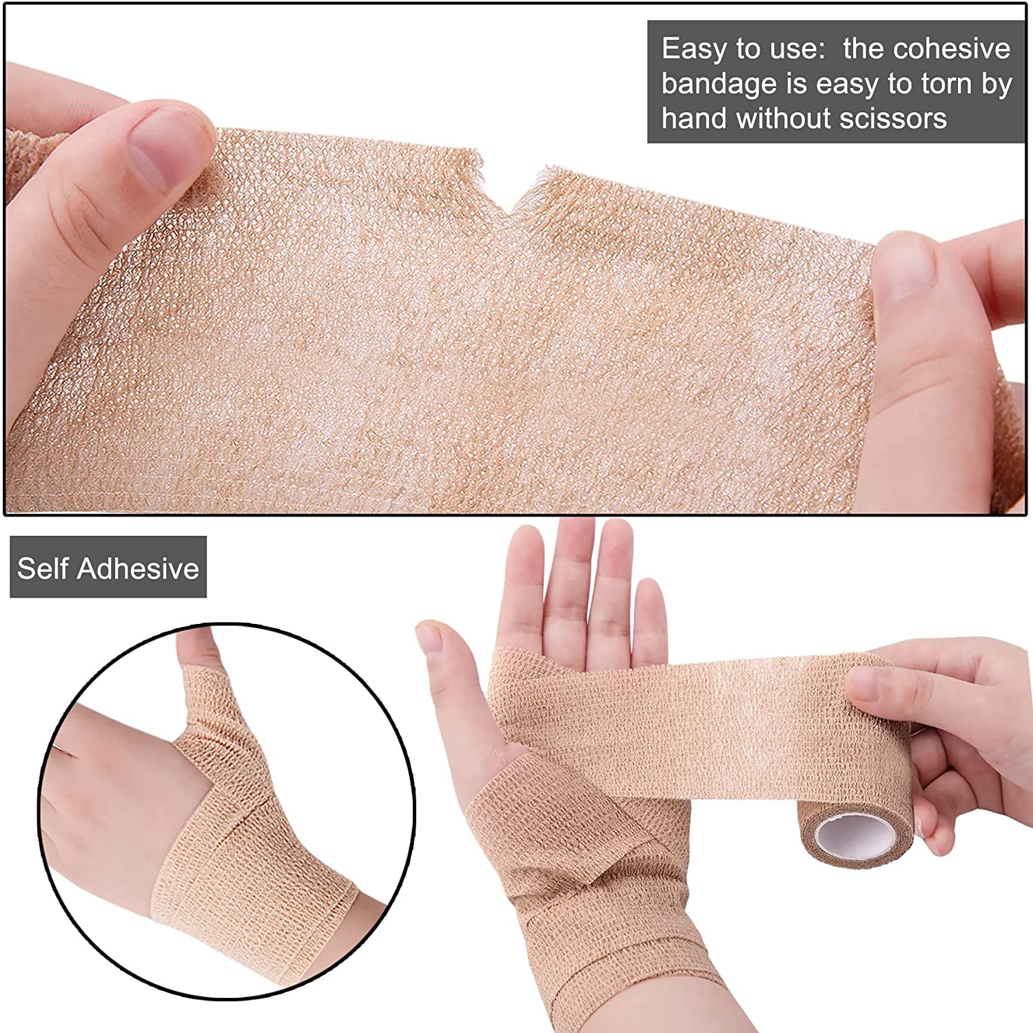 40 Rolls Self Adherent Wrap 2 Inch Self Adhesive Bandages Wrap Tape Stretch Bandage Self Stick Bandage Wraps for Wrist Ankle Swelling Sprains(20 Colors)
