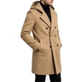 thumbnail image 7 of Trikvn Men Peacoat Wool Winter Trendy Tweed Long Hooded Double Breasted Overcoat Warm Vintage Outerwear with Pockets Thermal, 7 of 7