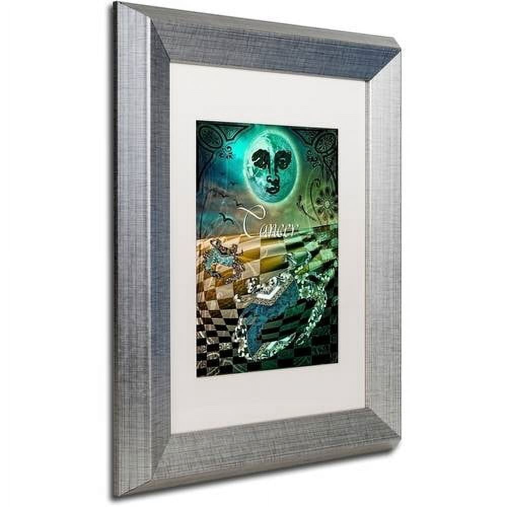 Trademark Fine Art "Art Nouveau Zodiac Cancer" Canvas Art by Color Bakery White Matte, Silver Frame