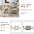 thumbnail image 5 of 6 Piece Dining Table Set, Atumon Dining Room Set with Bench and 4 Cushioned Chairs, Wood Dining Set, Farmhouse Dining Table Set for 6, Dining Table Set Furniture for Kitchen Dining Room, Natural, 5 of 10