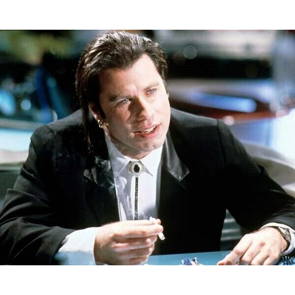 John Travolta as Vincent vega holding cigarette Pulp Fiction 8x10 inch photo