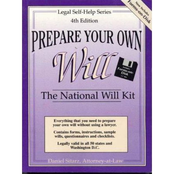 Pre-Owned Prepare Your Own Will (book and disk): The National Will Kit with Forms-on-Disk (Paperback) 0935755241 9780935755244
